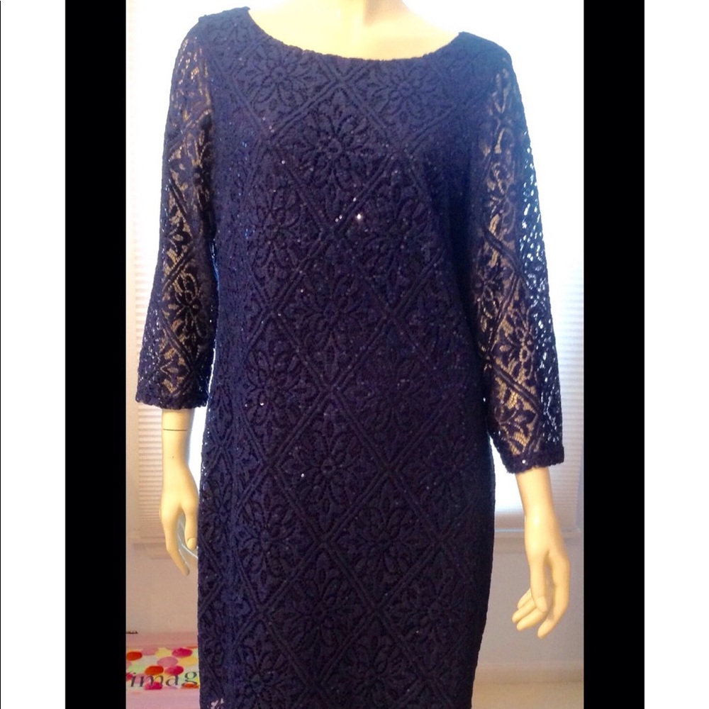 Jessica Howard Sequin & Lace Dress